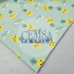 Printed 2x2 Kashkorse Fabric 94% Cot 6% Ea | Pineapple