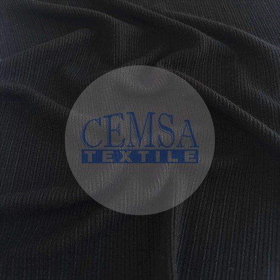 Chain Kashkorse Fabric | 95% Bamboo 5% Elastan | Black Cemsa Textile