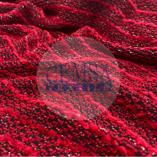 Knitted Jacquard Fabric 25% Cot 25% Pes 45% Acr 5% Lurex | 2342-26