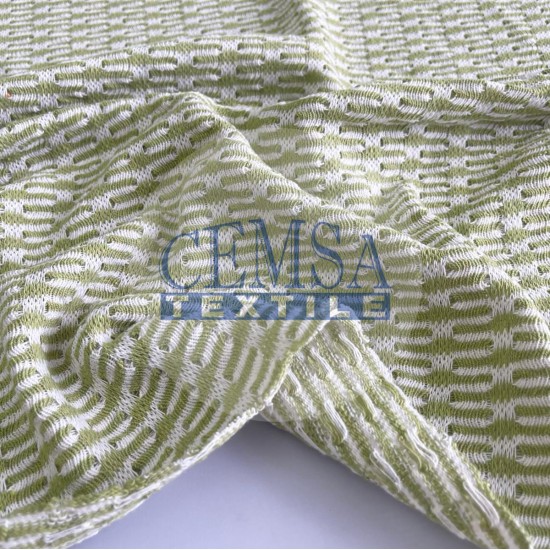 Knitted Jacquard Fabric 65% Cot 25% Pes 10% Acr | Green