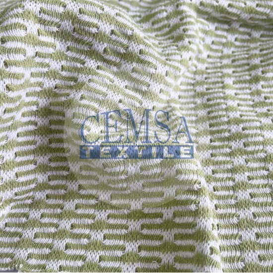 Knitted Jacquard Fabric 65% Cot 25% Pes 10% Acr | Green