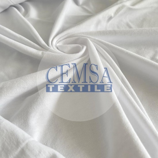 Pique Fabric 92% Cotton 8% Ea | White Cemsa Textile