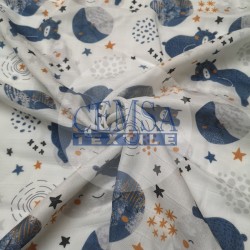 Printed Muslin | 100% Cotton | Bear & Night