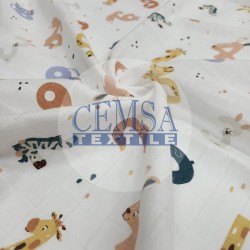 Printed Muslin | 100% Cotton | Animal Figure Number
