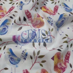 Printed Muslin | 100% Cotton | Birds