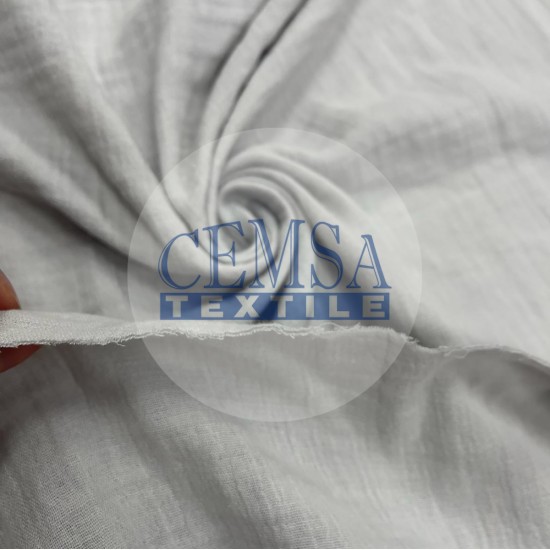 Crinkle Double Gauze 100% Cotton | LIGHT GREY | 2C13 Cemsa Textile