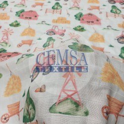 Printed Muslin | 100% Cotton | Farm