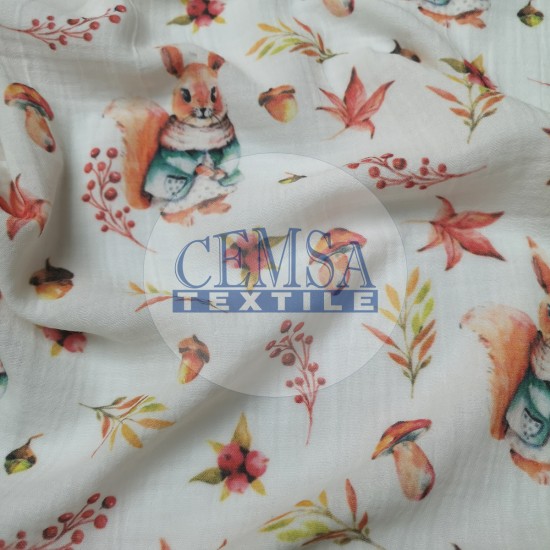 Printed Crinkle Muslin | 100% Cotton | MPRR Cemsa Textile