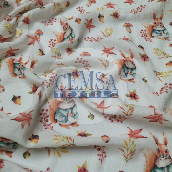 Printed Crinkle Muslin | 100% Cotton | MPRR Cemsa Textile