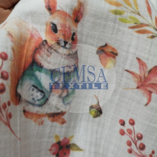 Printed Crinkle Muslin | 100% Cotton | MPRR Cemsa Textile