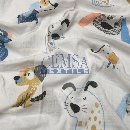 Printed Crinkle Muslin | 100% Cotton | MPD Cemsa Textile