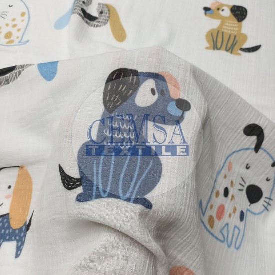Printed Crinkle Muslin | 100% Cotton | MPD Cemsa Textile