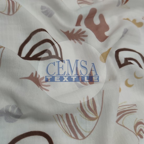 Printed Crinkle Muslin | 100% Cotton | MPC Cemsa Textile