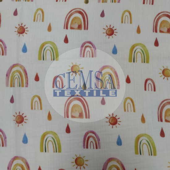 Printed Crinkle Muslin | 100% Cotton | MPR Cemsa Textile