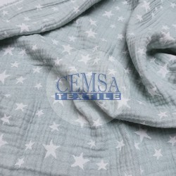 Jacquard Multi Muslin | 100% Cotton | Grey Stars Jacquard Multi Muslin | 100% Cotton | Grey Stars