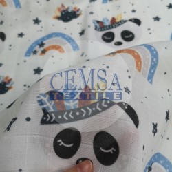 Printed Muslin | 100% Cotton | Injun Panda