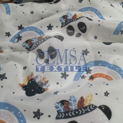 Printed Muslin | 100% Cotton | Injun Panda