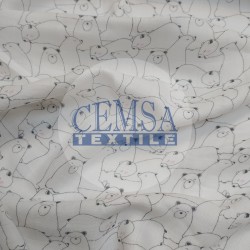 Printed Bamboo Mix Muslin | 70% Bamboo 30% Cot | Polar Bear Printed Bamboo Mix Muslin | 70% Bamboo 30% Cot | Polar Bear