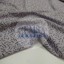 Printed Bamboo Muslin 70% Bamboo 30% Cotton | Purple Ground Line Leaf Printed Bamboo Muslin 70% Bamboo 30% Cotton | Purple Ground Line Leaf