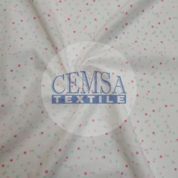 Printed Bamboo Muslin 70% Bamboo 30% Cotton | Colorful Little Shape Printed Bamboo Muslin 70% Bamboo 30% Cotton | Colorful Little Shape