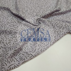 Printed Bamboo Muslin 70% Bamboo 30% Cotton | Purple Ground Line Leaf Printed Bamboo Muslin 70% Bamboo 30% Cotton | Purple Ground Line Leaf