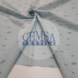 Printed Bamboo Muslin 70% Bamboo 30% Cot | Paper Ship Printed Bamboo Muslin 70% Bamboo 30% Cot | Paper Ship