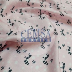 Printed Bamboo Muslin 70% Bamboo 30% Cotton | Raccoon Printed Bamboo Muslin 70% Bamboo 30% Cotton | Raccoon