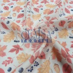 Printed Muslin | 100% Cotton | Seasonal Leaves Printed Muslin | 100% Cotton | Seasonal Leaves