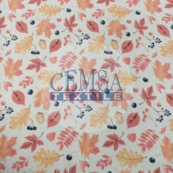 Printed Muslin | 100% Cotton | Seasonal Leaves Printed Muslin | 100% Cotton | Seasonal Leaves