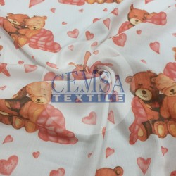 Printed Crinkle Muslin | 100% Cotton | Dear Bears