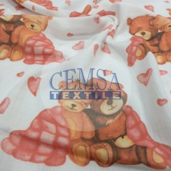 Printed Crinkle Muslin | 100% Cotton | Dear Bears