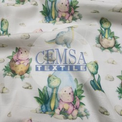 Printed Muslin | 100% Cotton | Grenn Baby Dinosaur