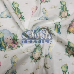 Printed Muslin | 100% Cotton | Grenn Baby Dinosaur