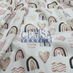 Printed Muslin | 100% Cotton | Brown Rainbow