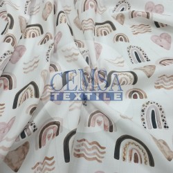 Printed Muslin | 100% Cotton | Brown Rainbow
