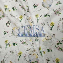 Printed Muslin | 100% Cotton | Rabbit Printed Muslin | 100% Cotton | Rabbit