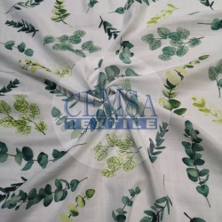 Printed Muslin | 100% Cotton | Green Leaf