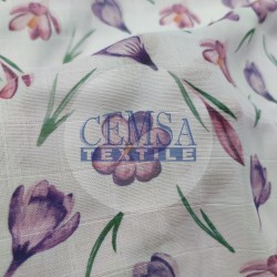 Printed Muslin | 100% Cotton | Crocus Flower