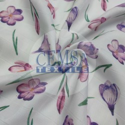 Printed Muslin | 100% Cotton | Crocus Flower