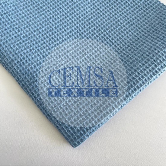 Woven Waffle 100% Cotton | 4 mm | Blue