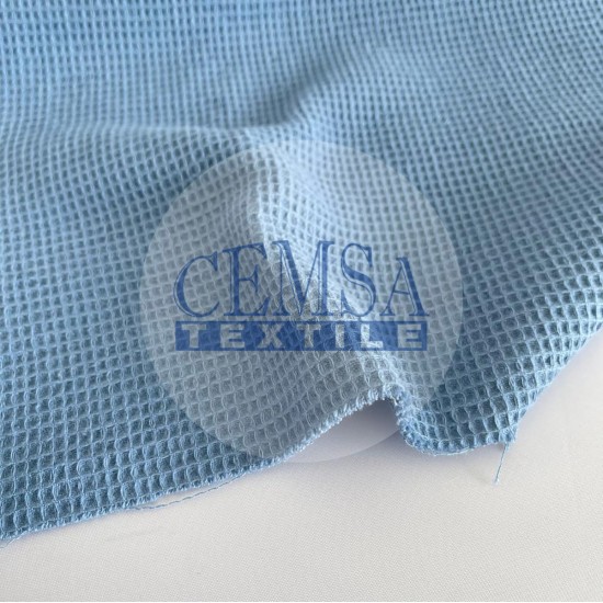 Woven Waffle 100% Cotton | 4 mm | Blue Cemsa Textile
