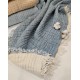 Padded (Quilted) Double-Sided Denim Blue Muslin Baby and Kids Blanket | 110 x 110 cm Cemsa Textile