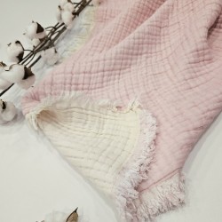 Padded (Quilted) Double-Sided Pink Muslin Baby and Kids Blanket | 110 x 110 cm