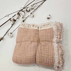 Padded (Quilted) Double-Sided Rose Muslin Baby and Kids Blanket | 110 x 110 cm