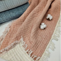 Padded (Quilted) Double-Sided Rose Muslin Baby and Kids Blanket | 110 x 110 cm