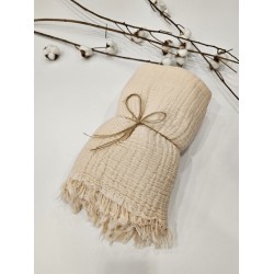4-Layer Double-Sided Cream Muslin Baby and Kids Blanket | 110 x 110 cm