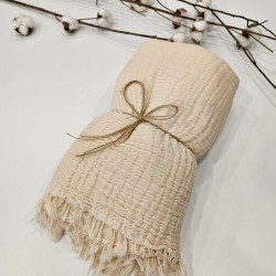 4-Layer Double-Sided Cream Muslin Baby and Kids Blanket | 110 x 110 cm