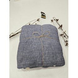 Padded (Quilted) Double-Sided Denim Blue Muslin Blanket - Double Size | 230 x 240 cm