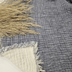 Padded (Quilted) Double-Sided Denim Blue Muslin Blanket - Double Size | 230 x 240 cm