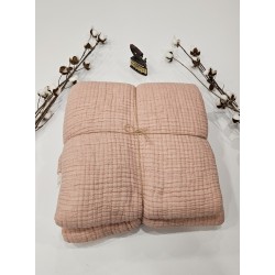 Padded (Quilted) Double-Sided Rose Muslin Blanket - Double Size | 230 x 240 cm